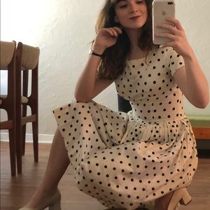 Vintage 80’s polka dot white dress